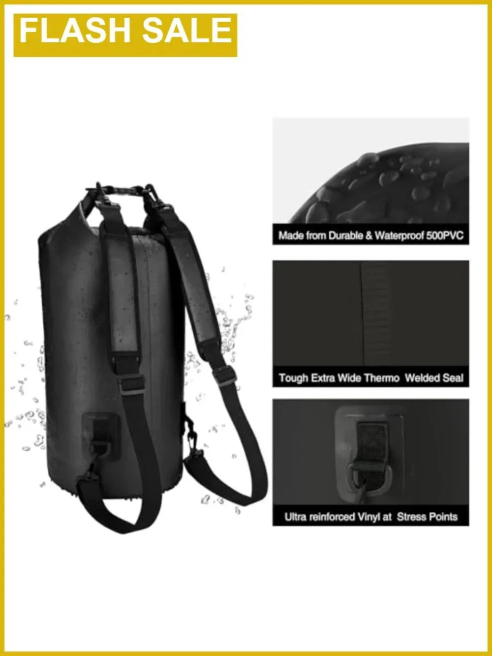 Piscifun 30L Waterproof Dry Bag Backpack PVC Floatable with Phone Case